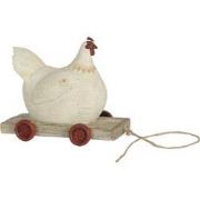Clayre & Eef Beeld Kip 14x6x11 cm Wit Polyresin Woonaccessoires