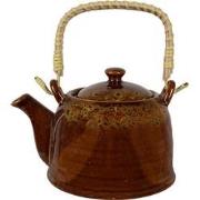 Clayre & Eef Theepot met Filter  750 ml Bruin Geel Keramiek Theekan