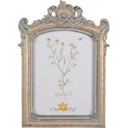 Clayre & Eef Fotolijst  13x18 cm Grijs Goudkleurig Kunststof Glas Rech...