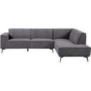 Tower living Leeds 2,5-seater AL + Ottoman R - Black Blue