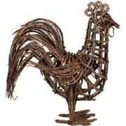 Clayre & Eef Decoratie Beeld Kip 34x15x39 cm Bruin Rotan IJzer