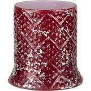 Clayre & Eef Theelichthouder  Ø 6x7 cm Rood Glas Rond Waxinelichthoude...