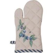 Clayre & Eef Kind Ovenwant  12x21 cm Beige Blauw Katoen Bosbessen Oven...