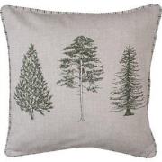 Clayre & Eef Kussenhoes  40x40 cm Beige Groen Katoen Vierkant Dennenbo...