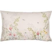 Clayre & Eef Kussenhoes  30x50 cm Beige Groen Polyester Bloemen Sierku...