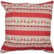 Clayre & Eef Kussenhoes 44x44 cm Rood Polyester Katoen Vierkant