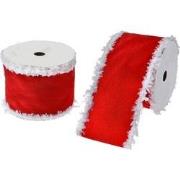 Clayre & Eef Decoratie Lint 63 mm x 5 m Rood Synthetisch