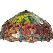 LumiLamp Lampenkap Tiffany  Ø 51x29 cm Rood Groen Glas Libelle Glazen ...