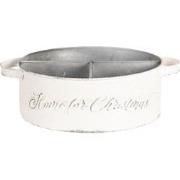Clayre & Eef Vakkenbak 3 vakken  36x28x10 cm Wit Ijzer Rond Home Chris...