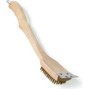 Houten grillborstel met koperen borstels