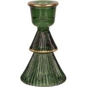 Clayre & Eef Kandelaar  Ø 6x10 cm Groen Glas