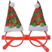 Clayre & Eef Kerstbril 13x3x15 cm Rood Kunststof Kerstdecoratie