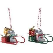 Figuur polyresin l4b5.5h9 cm rood a2 kerst