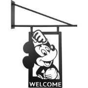 Metal Door Sign Swing Mickey Welcome Black 35x4x45 cm