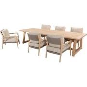 Noah low dining onderstel brushed teak voor 300 x 100 cm Taste