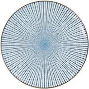 Clayre & Eef Dinerbord  Ø 26 cm Blauw Keramiek Rond Eetbord