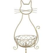 Clayre & Eef Decoratie schaal Kat 31x25x55 cm Goudkleurig Metaal Fruit...
