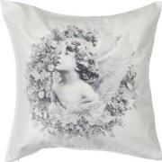 Clayre & Eef Kussenhoes  45x45 cm Wit Polyester Vierkant Engel Sierkus...