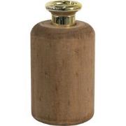 Clayre & Eef Vaas  Ø 9x17 cm Bruin Hout Rond Decoratie Vaas