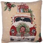 Clayre & Eef Kussenhoes 44x44 cm Beige Polyester Katoen Vierkant Kerst