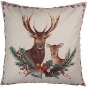 Clayre & Eef Kussenhoes 45x45 cm Beige Polyester Herten