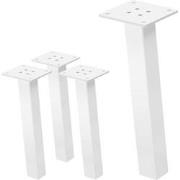 Set van 4 tafelpoten schuin H30 cm wit glanzend gemaakt van gepoederco...