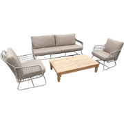 Killeen loungeset zand/natural bruin incl. zand olefin kussens