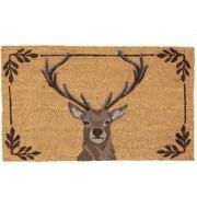 Clayre & Eef Deurmat  75x45 cm Bruin Kokosvezel Pvc Rechthoek Hert Kok...