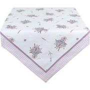 Clayre & Eef Tafelloper  50x160 cm Paars Wit Katoen Lavendel Tafelklee...
