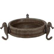 Clayre & Eef Decoratie schaal  Ø 33x13 cm Bruin Grijs Hout Rond Zeepaa...