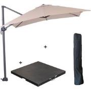 Garden Impressions Hawaii zweefparasol S 250x250 - donker grijs/ecru m...