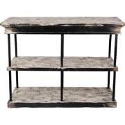 Clayre & Eef Sidetable 120x40x90 cm Zwart Beige Hout Metaal