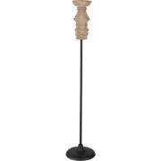 Clayre & Eef Kandelaar  75 cm Zwart Bruin Hout Ijzer Kaarsenhouder