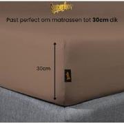 Superieur Hoeslaken - 120x200 cm - Taupe - 100% katoen