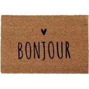 Clayre & Eef Deurmat 60x40 cm Bruin Kokosvezel PVC BONJOUR
