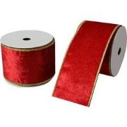 Clayre & Eef Decoratie Lint 63 mm x 5 m Rood Synthetisch