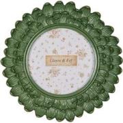Clayre & Eef Fotolijst Ø 10 cm Groen Kunststof Glas Rond