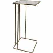 Bijzettafel van goudkleurig metaal en glas L25,5 cm - ANTOINETTE
