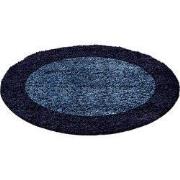 Tapijtenloods Basic Rond Shaggy Kader vloerkleed Blauw Hoogpolig- 120 ...