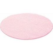 Tapijtenloods Basic Rond Shaggy vloerkleed Roze Hoogpolig- 200 CM ROND