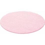 Tapijtenloods Basic Rond Shaggy vloerkleed Roze Hoogpolig- 160 CM ROND