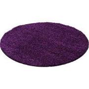 Tapijtenloods Basic Rond Shaggy vloerkleed Paars Hoogpolig- 120 CM RON...