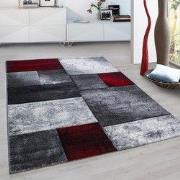 Hawaii Modern Vloerkleed Rood / Grijs - Laagpolig Tapijt- 80x150 CM