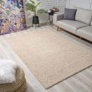 Loca Shaggy Vloerkleed – Modern Uni Effen – Beige Hoogpolig & Zacht- 8...
