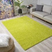 Loca Shaggy Vloerkleed – Modern Uni Effen – Groen Hoogpolig & Zacht- 2...