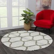 Hoogpolig Creme Rond Vloerkleed – Madrid Shaggy Tapijt – Fluffy & Luxe...
