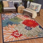 Floral Outdoor - Buitenkleed Tuin - Weerbestendig Vloerkleed - Multi- ...