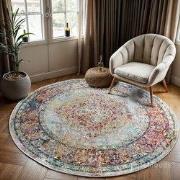 Tapijtenloods Picasso Keshan Vintage Rond Vloerkleed Multi / Beige Laa...