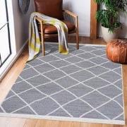 Boho Kelim Dubbelzijdig Wasbaar Vloerkleed Grijs Creme- 120x170 CM