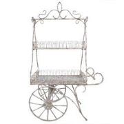 Clayre & Eef Planthouder 131x79x220 cm Wit Bruin IJzer Plantenstandaar...